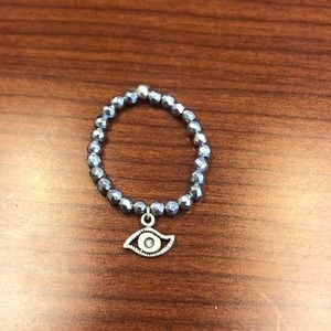 Stretchy evil eye ring